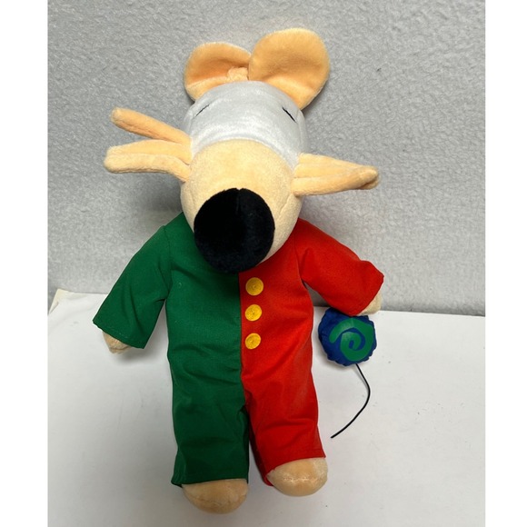 Vintage Maisy Mouse Plush Stuffed Animal Green Red YoYo 13" nostalgic not Tested - Picture 2 of 15